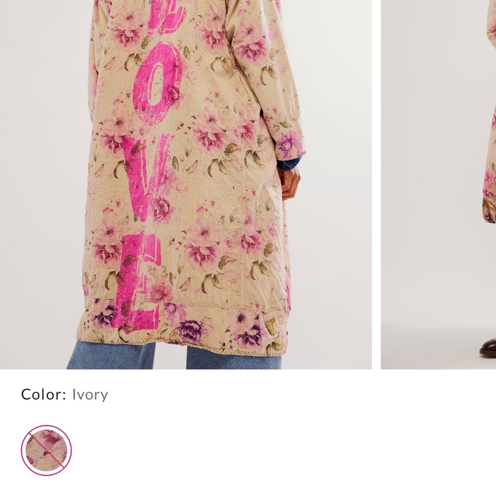 Ivory Floral LOVE Coat